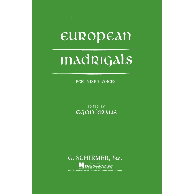Anonymous - European Madrigals For Mixed Voices