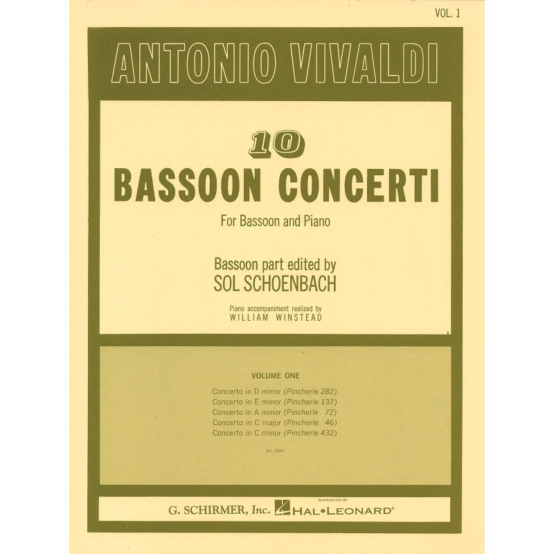 Vivaldi, Antonio - 10 Bassoon Concerti, Vol. 1
