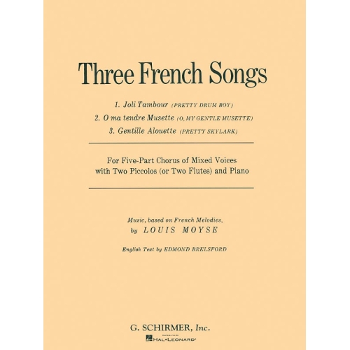 Moyse, Louis - 3 French Songs