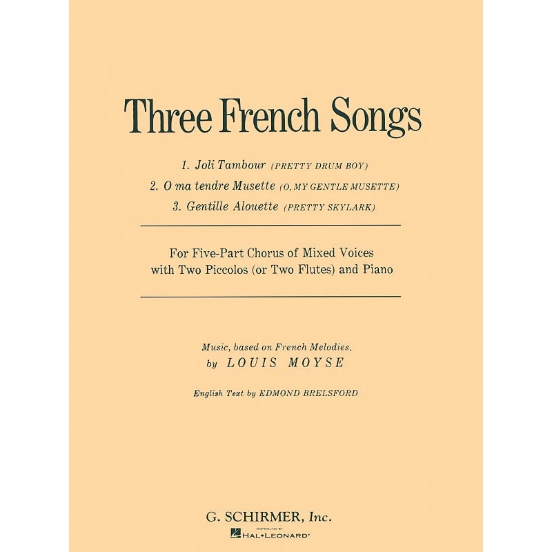Moyse, Louis - 3 French Songs