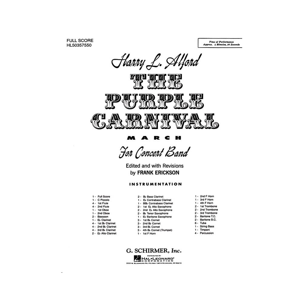 Alford, Harold - Purple Carnival Bd Full Sc March