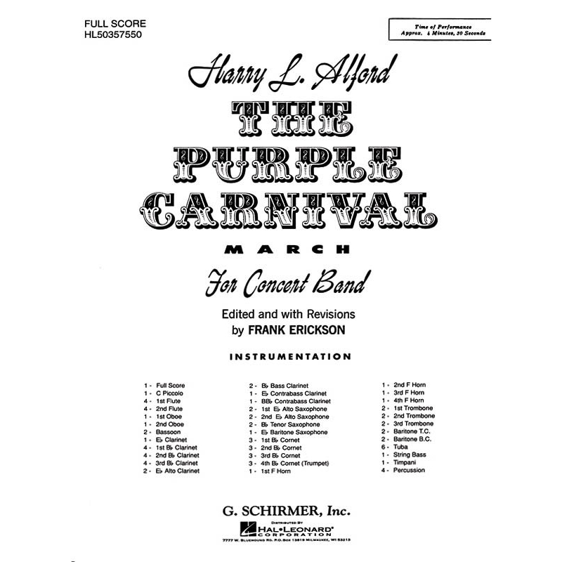 Alford, Harold - Purple Carnival Bd Full Sc March