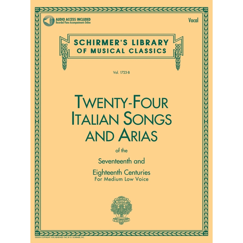 24 Italian Songs & Arias - Medium Low Voice