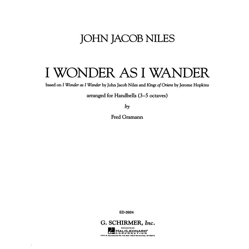 Niles, John Jacob - I Wonder As I Wander