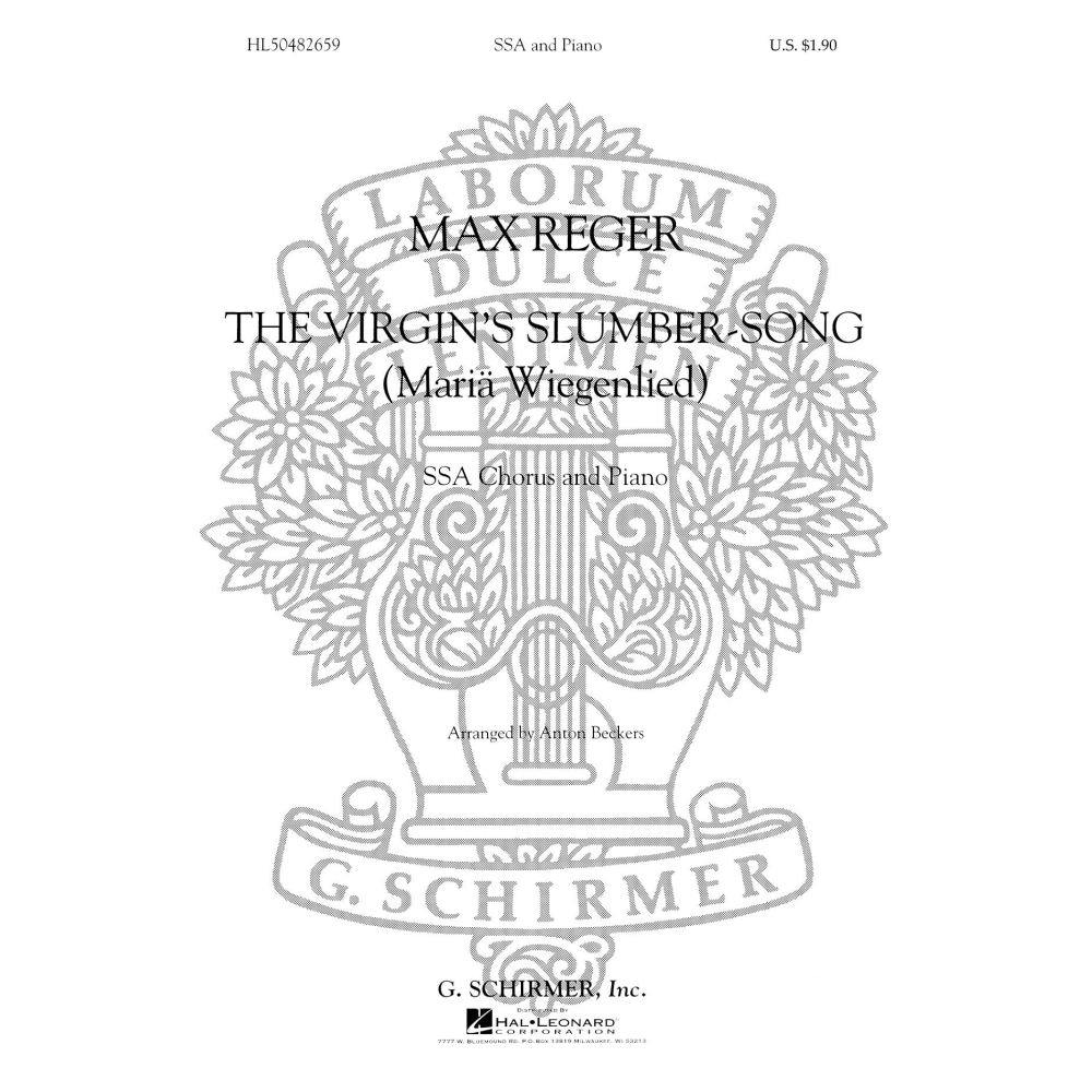 Reger, Max - Virgin's Slumber Song SSA Maria Wiegenlied