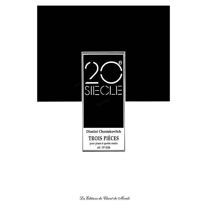 Shostakovich, Dimitri - 3 Pieces for One Piano-Four Hands