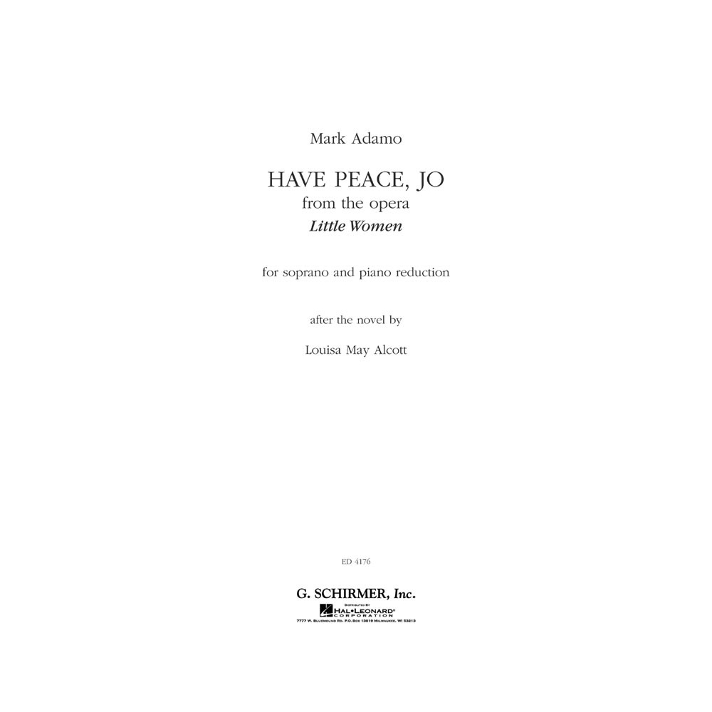 Adamo, Mark - Have Peace, Jo (from the Opera Little Women)