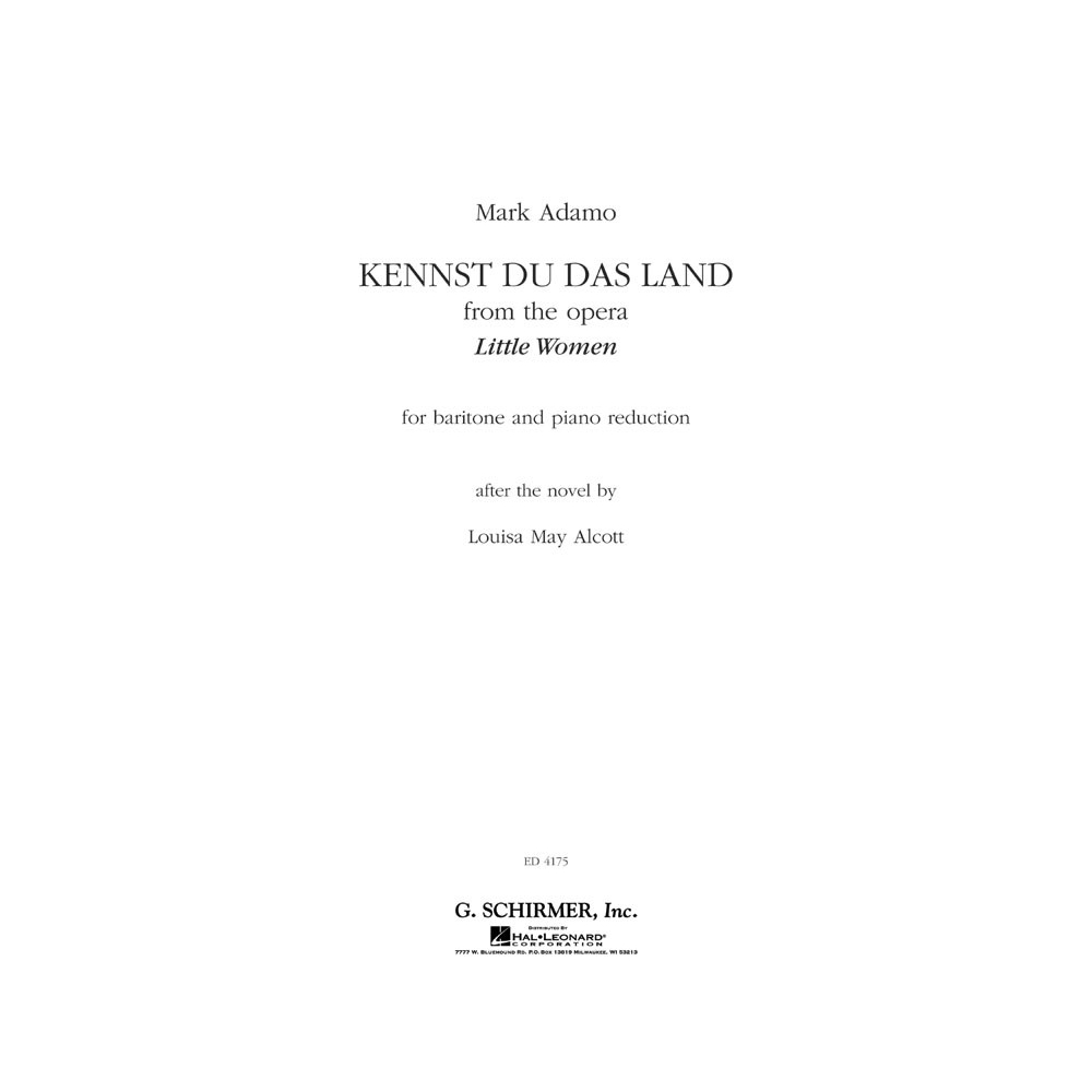 Adamo, Mark - Kennst Du Das Land (from the Opera Little Women)
