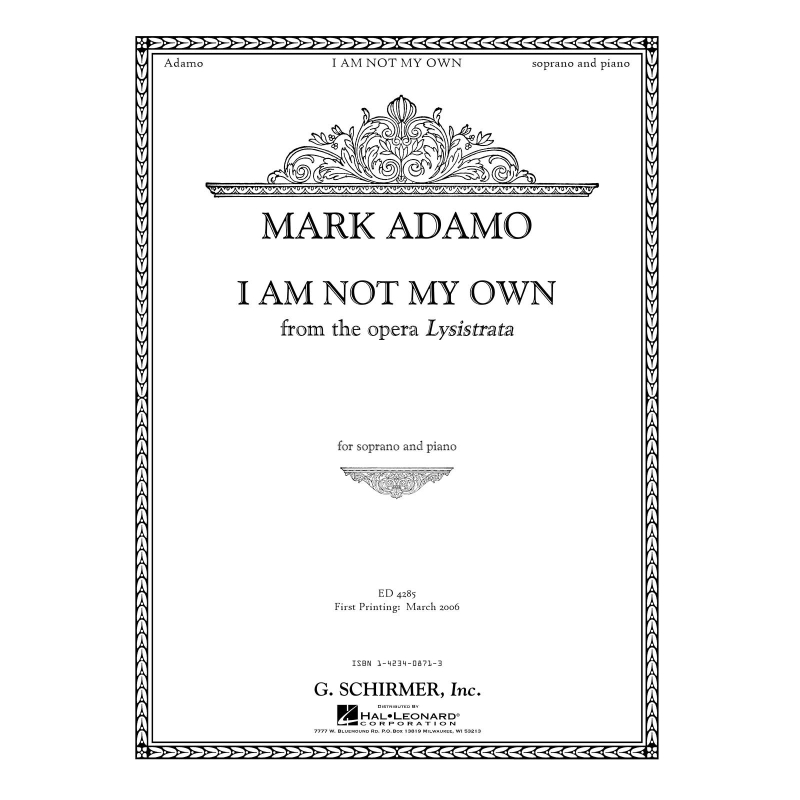 Adamo, Mark - I Am Not My Own from Lysistrata