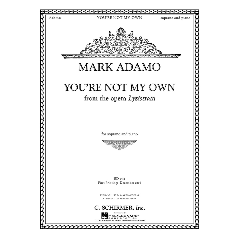 Adamo, Mark - You're Not My Own from the opera Lysistrata