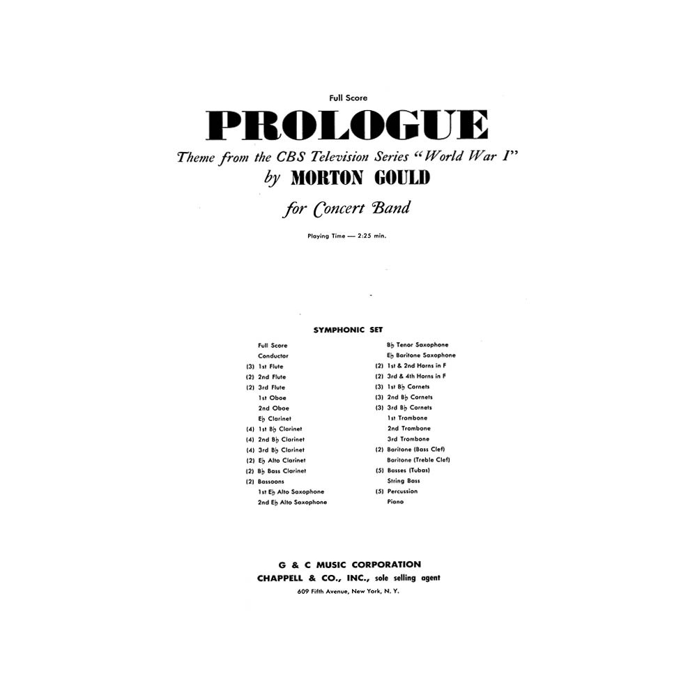 Gould, Morton - Prologue (from CBS TV Production World War I)