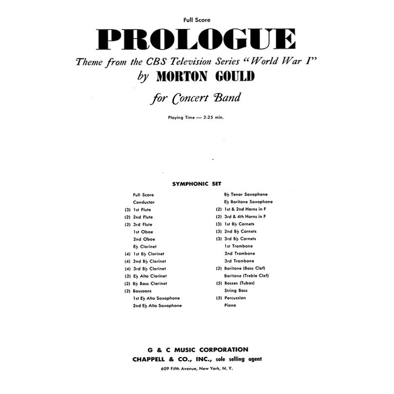 Gould, Morton - Prologue (from CBS TV Production World War I)