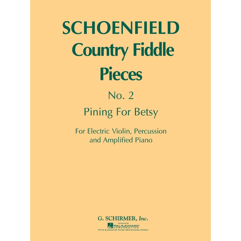 Schoenfeld, Paul - Pining for Betsy (Country Fiddle Pieces, No. 2)