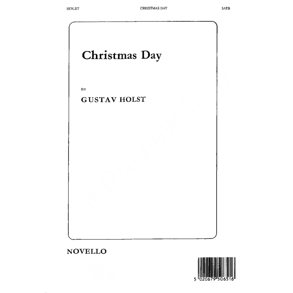 Holst: Christmas Day SATB