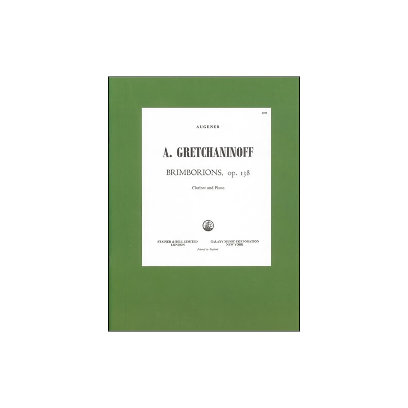 Grechaninoff, Alexander - Brimborions for Clarinet and Piano