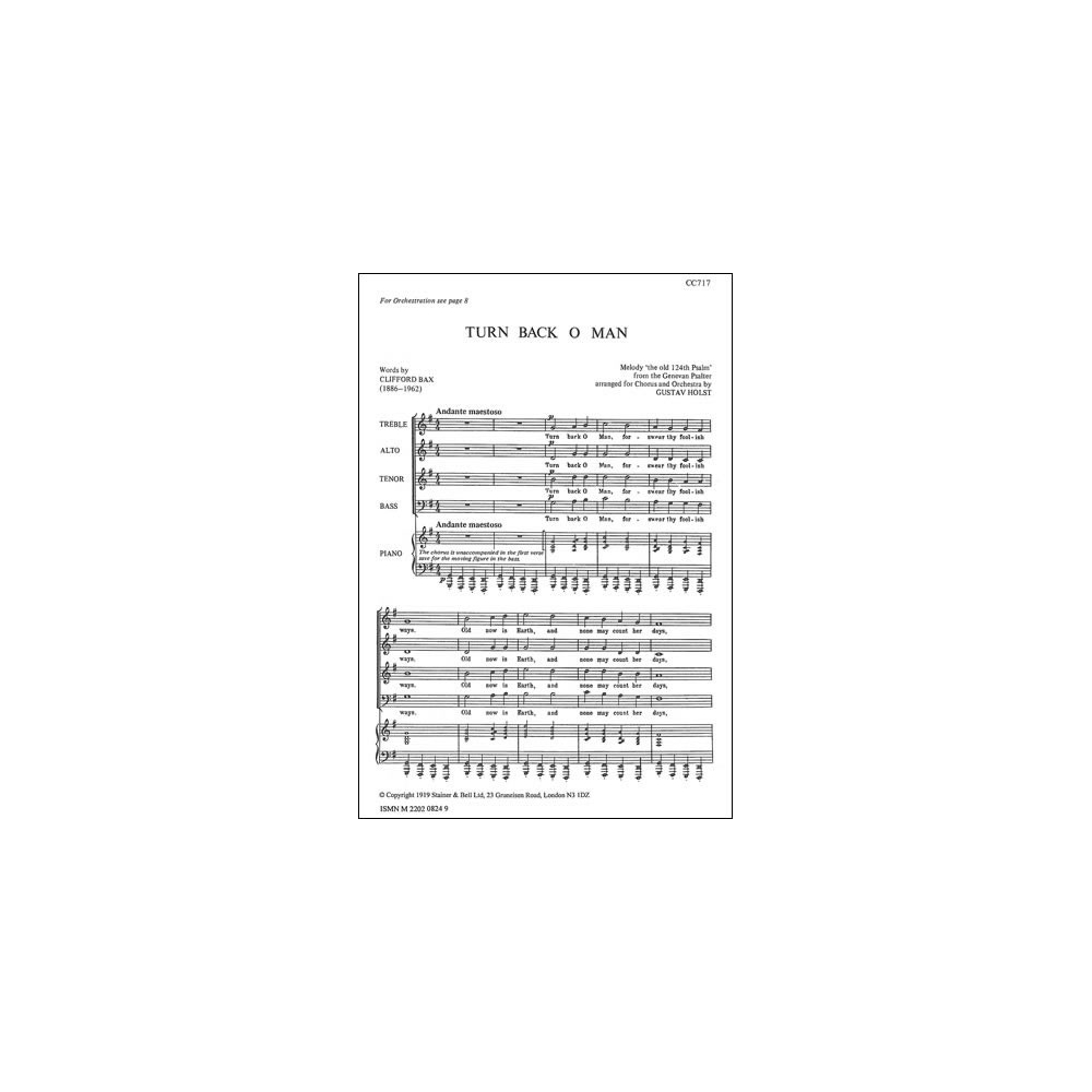 Holst, Gustav - Turn back, O Man