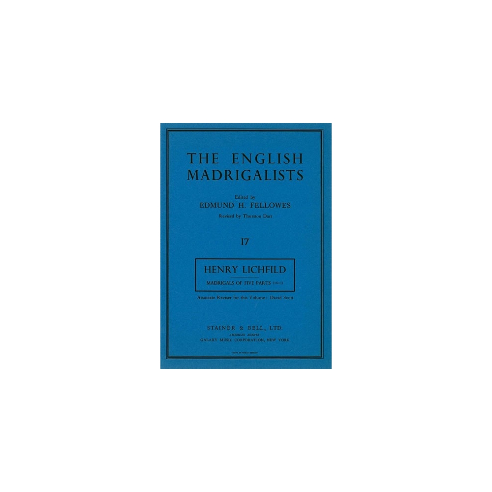 Lichfild, Henry - First Set of Madrigals of Five Parts (1613)