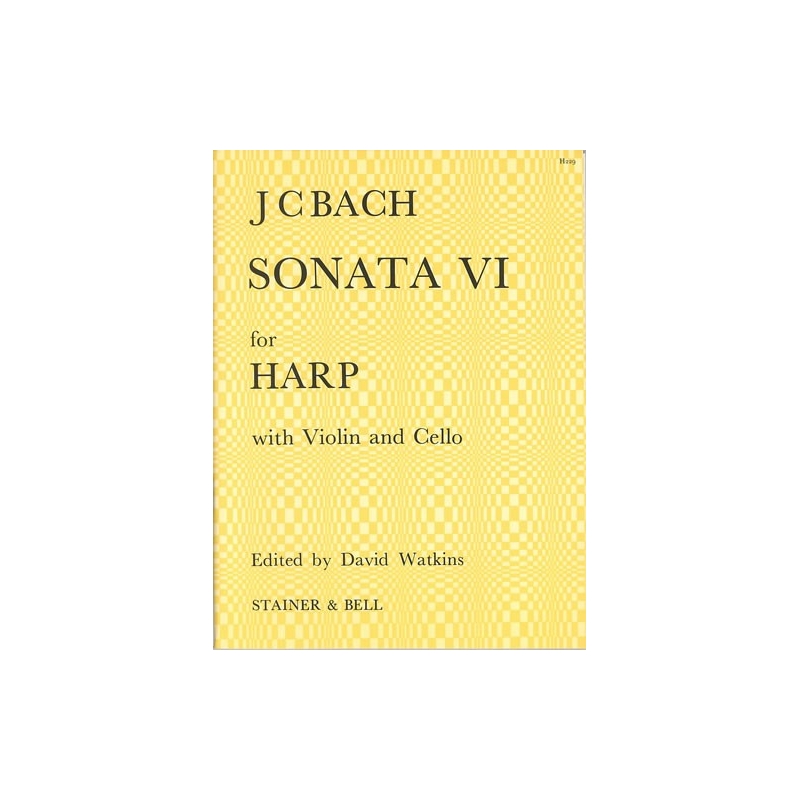 Bach, J C - Sonata No. VI in B flat. Violin, Cello and Harp (or Piano)