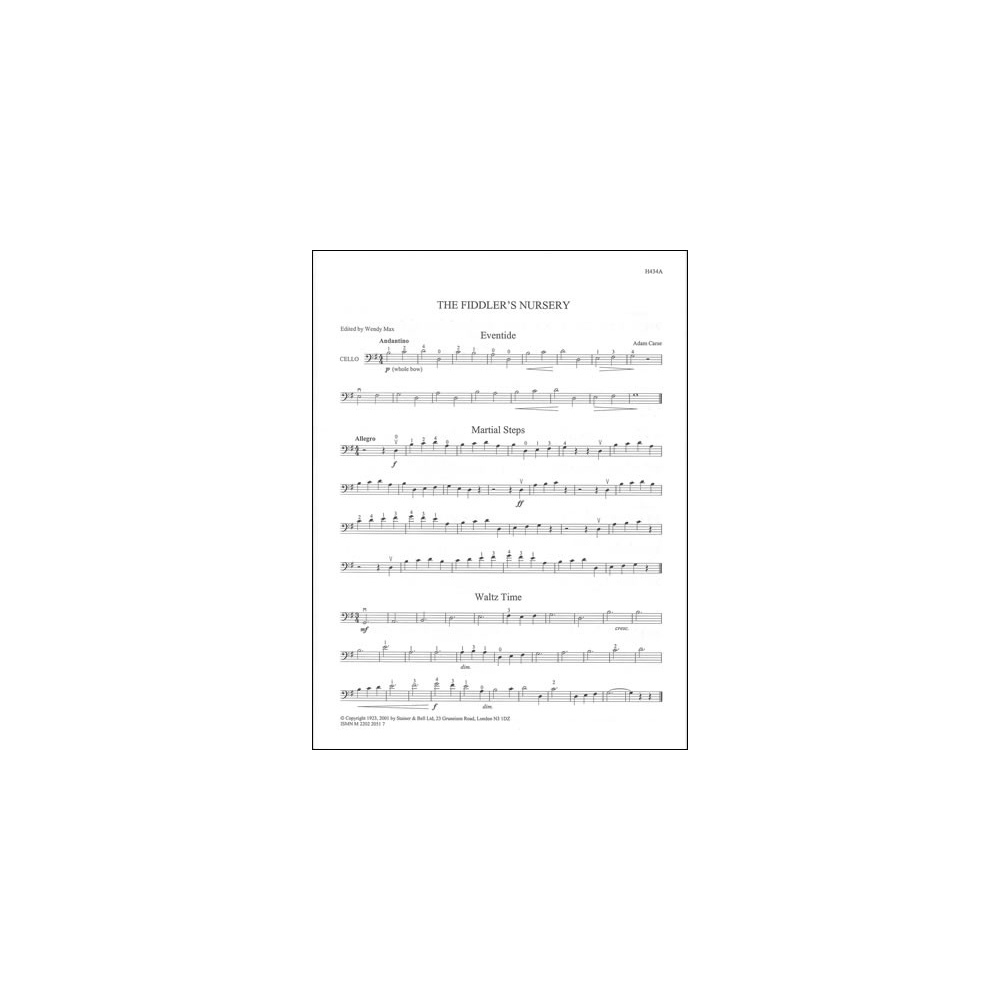 Carse, Adam (arr Max) - Fiddler's Nursery for Cello and Piano. Cello Part