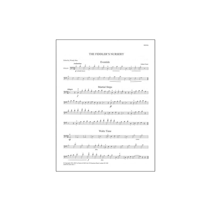Carse, Adam (arr Max) - Fiddler's Nursery for Cello and Piano. Cello Part