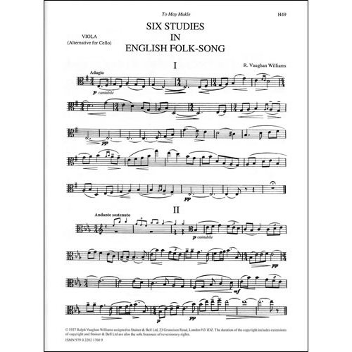 Vaughan Williams, R - Six Studies in English Folk Song