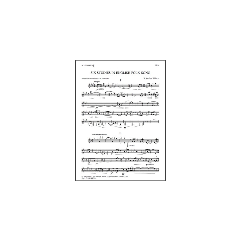 Vaughan Williams, Ralph - Six Studies in English Folk Song for Euphonium