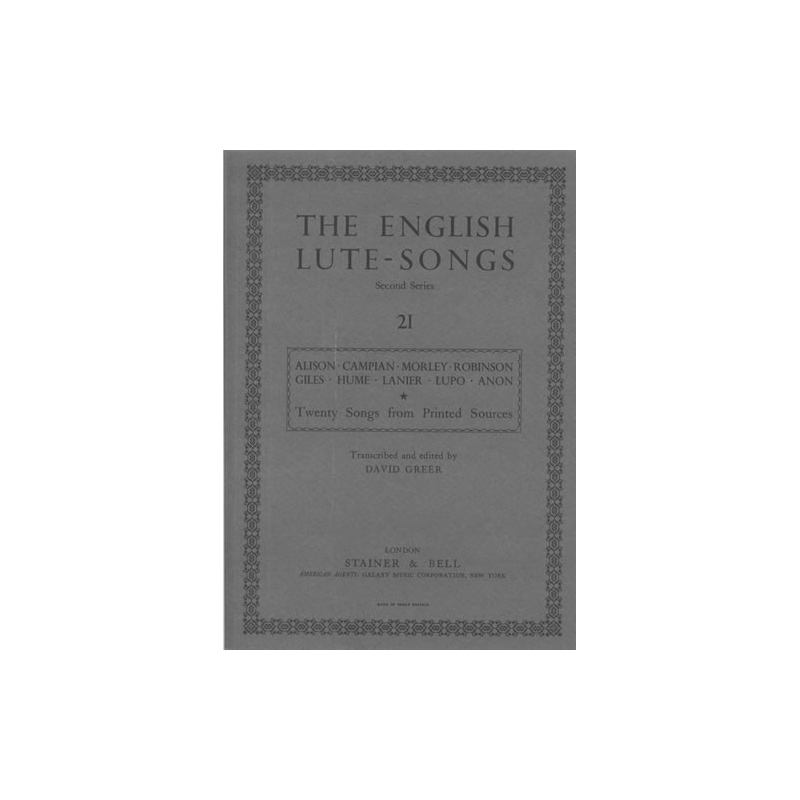 Greer, David (ed) - Twenty Songs from Printed Sources