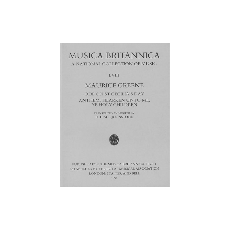 Greene, Maurice - Ode on St Cecilia's Day and Anthem: Hearken unto me