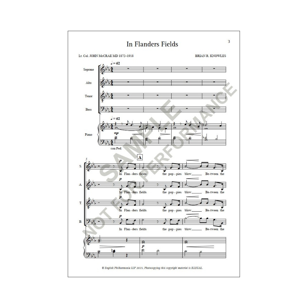Knowles, Brian - In Flanders Fields (SATB)