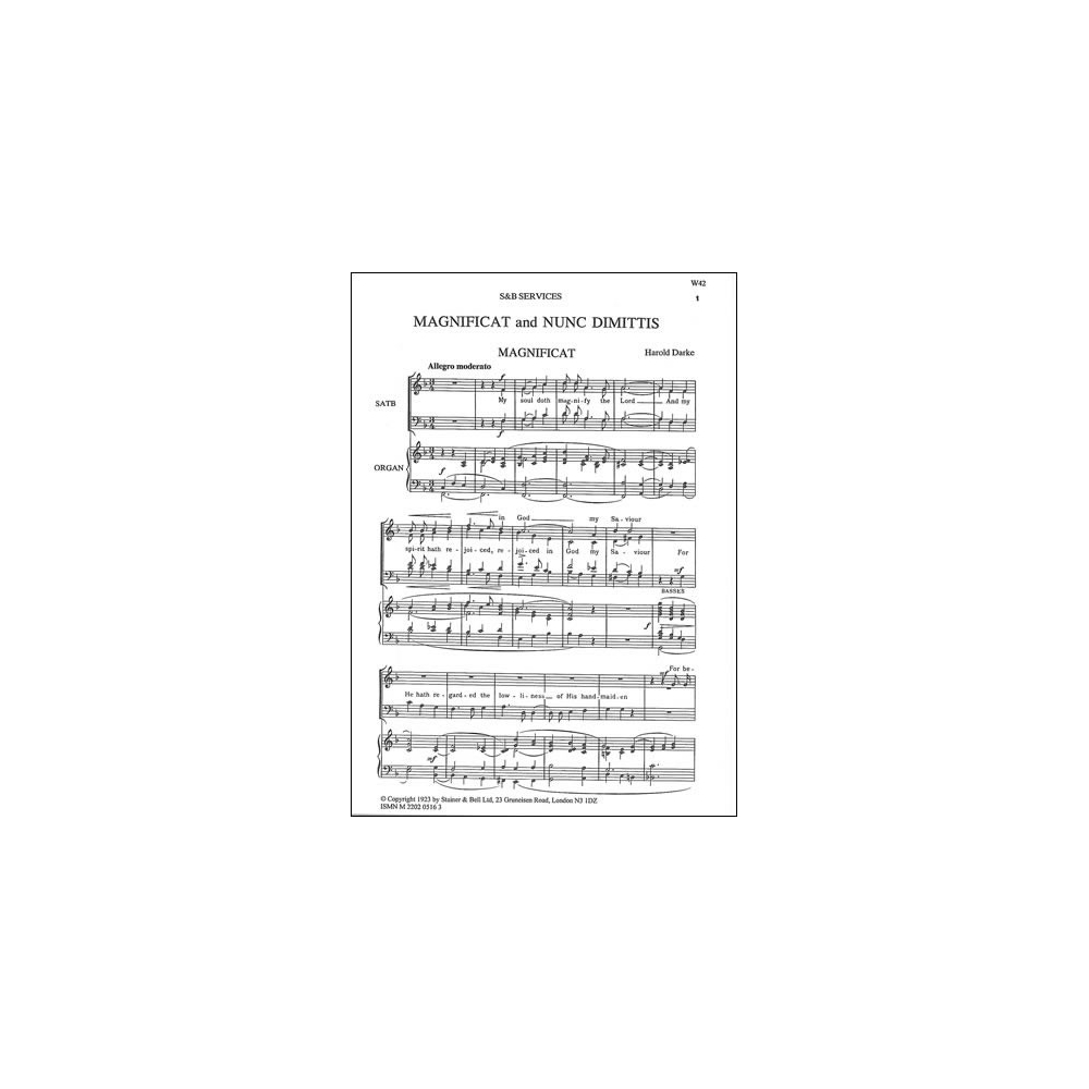 Darke, Harold - Magnificat and Nunc Dimittis in F
