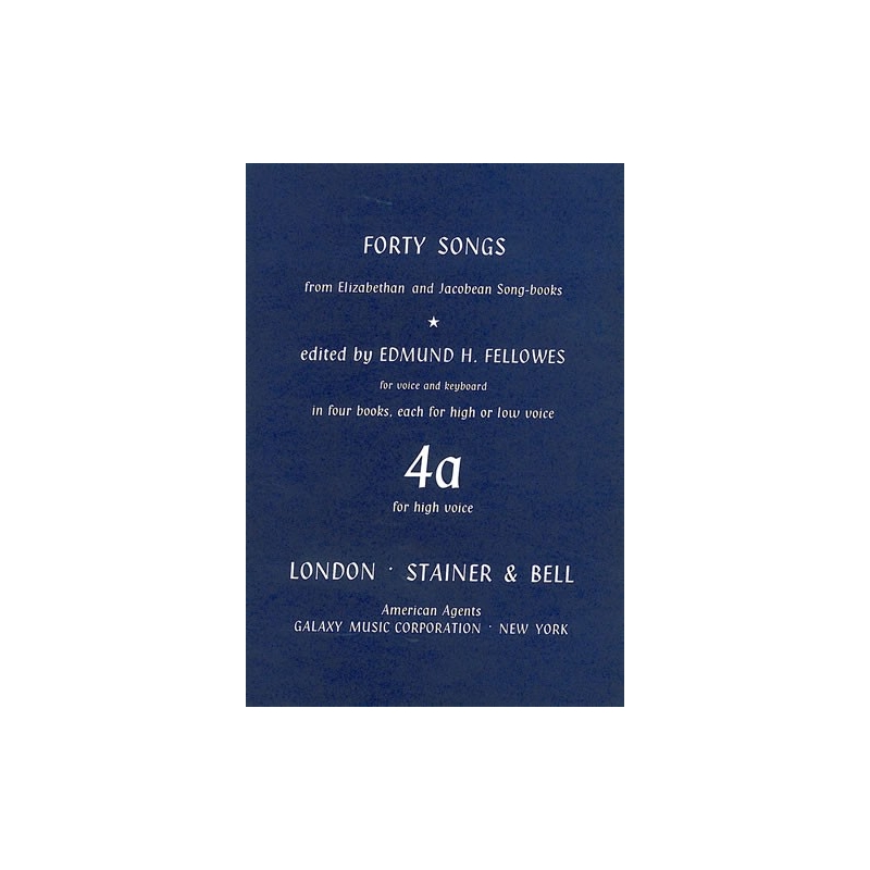 Fellowes, E H (ed) - Elizabethan and Jacobean Song books, Forty Songs from. Book 4. High voice