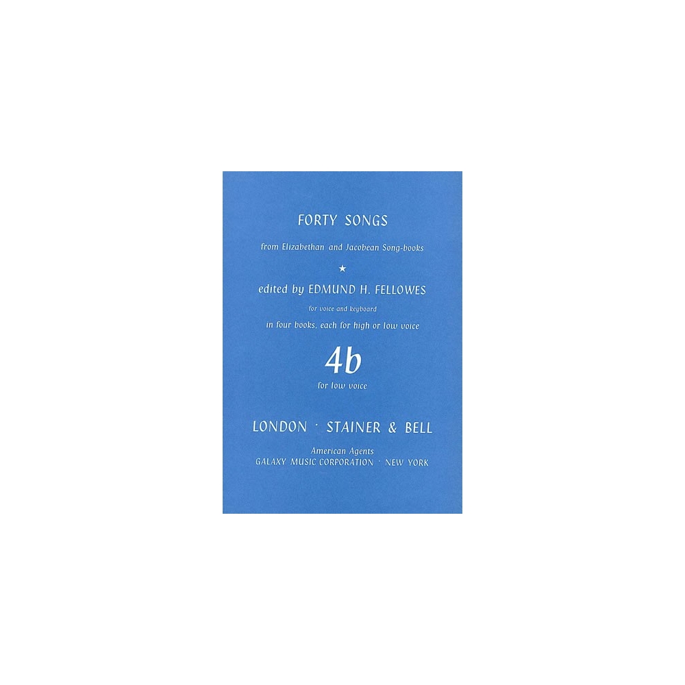 Fellowes, E H (ed) - Elizabethan and Jacobean Song books, Forty Songs from. Book 4. Low voice