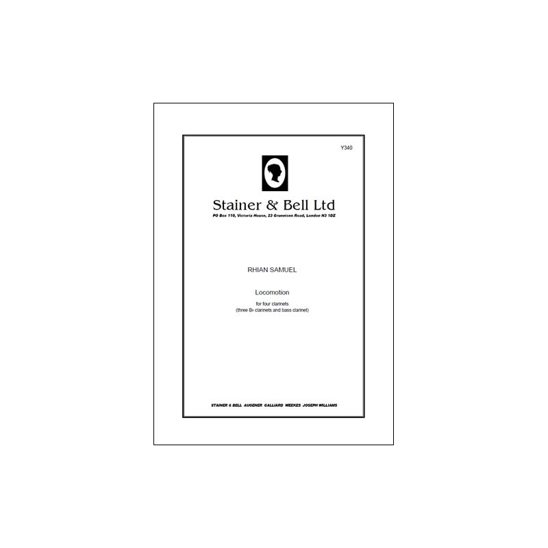 Samuel, Rhian - Locomotion. Clarinet Quartet