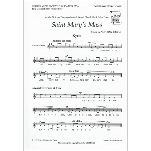 Caesar, Anthony - St Mary's Mass