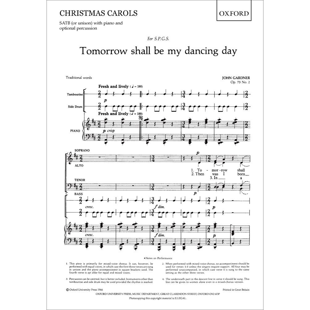 Gardner, John - Tomorrow shall be my dancing day