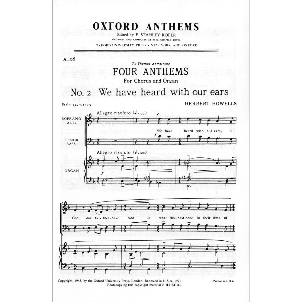 We have heard with our ears - Howells, Herbert