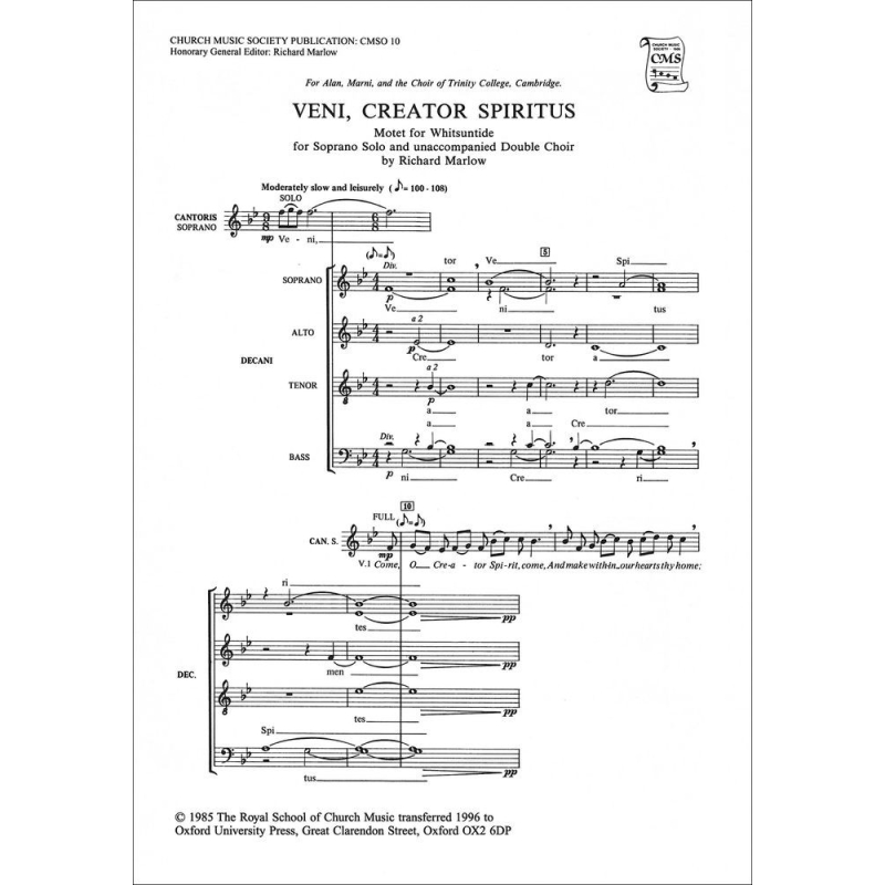 Marlow, Richard - Veni, Creator Spiritus