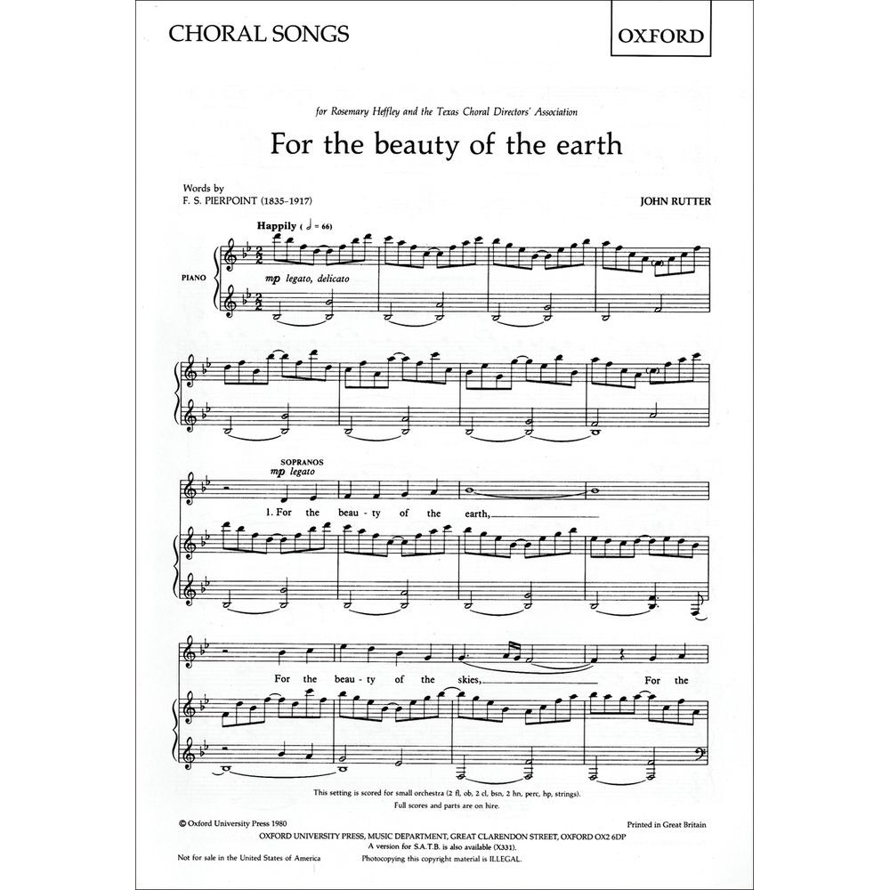 Rutter, John - For the beauty of the earth