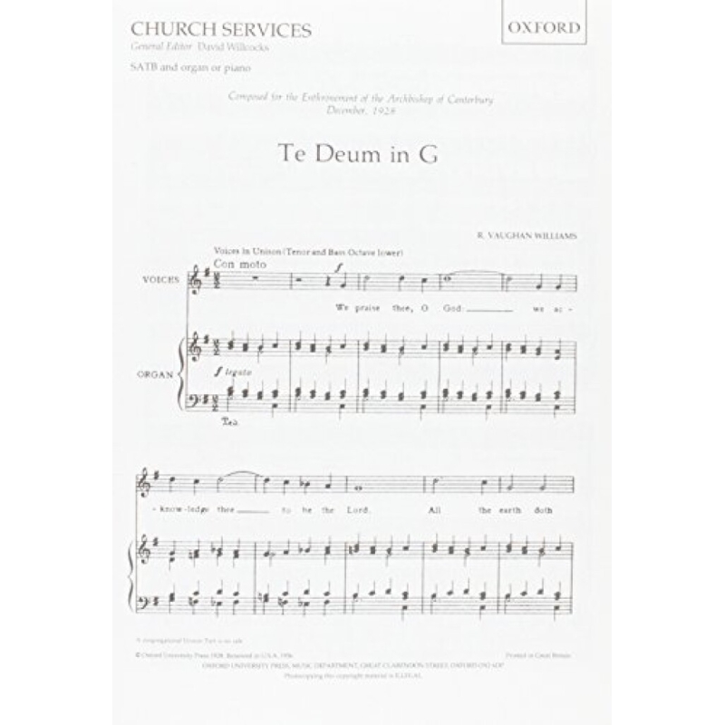 Vaughan Williams, Ralph - Te Deum in G