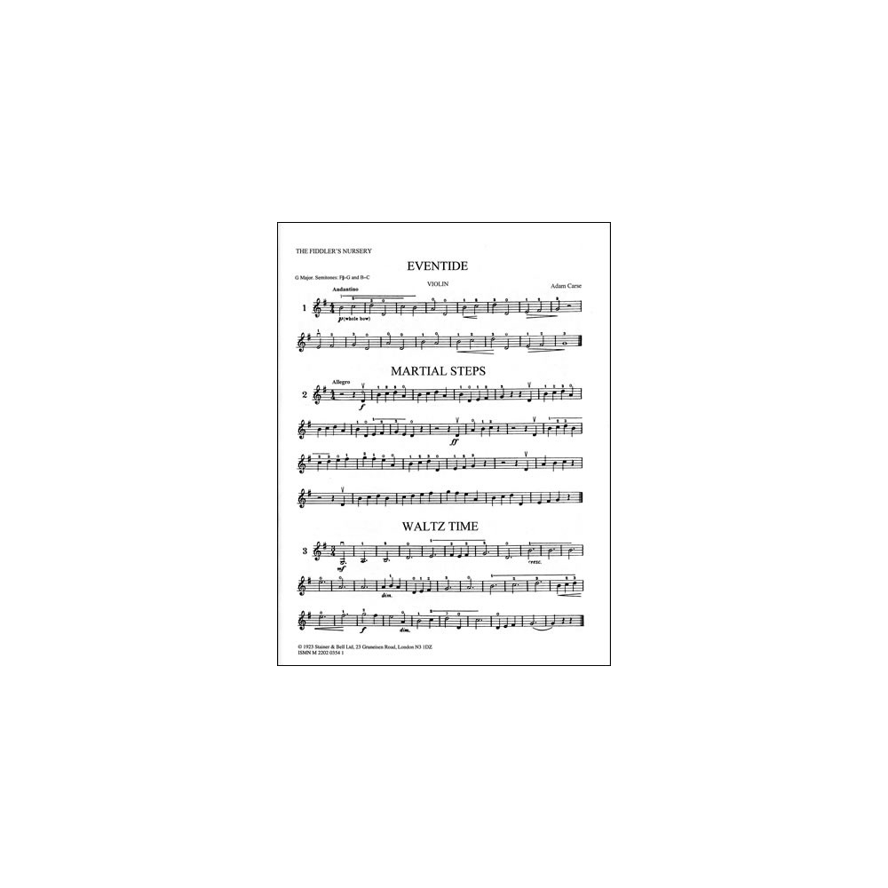 Carse, Adam - Fiddler's Nursery: Extra Violin part