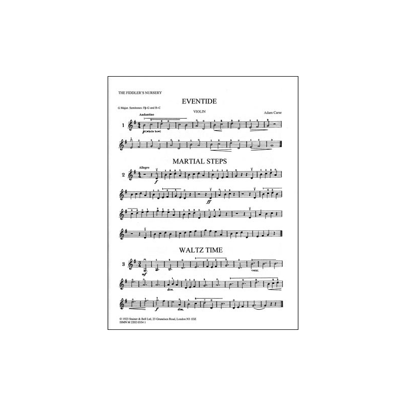 Carse, Adam - Fiddler's Nursery: Extra Violin part