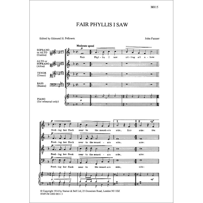 Farmer, John - Fair Phyllis I saw