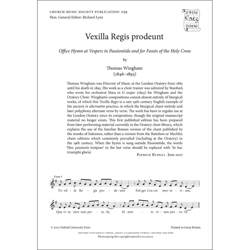Wingham, Thomas - Vexilla Regis prodeunt