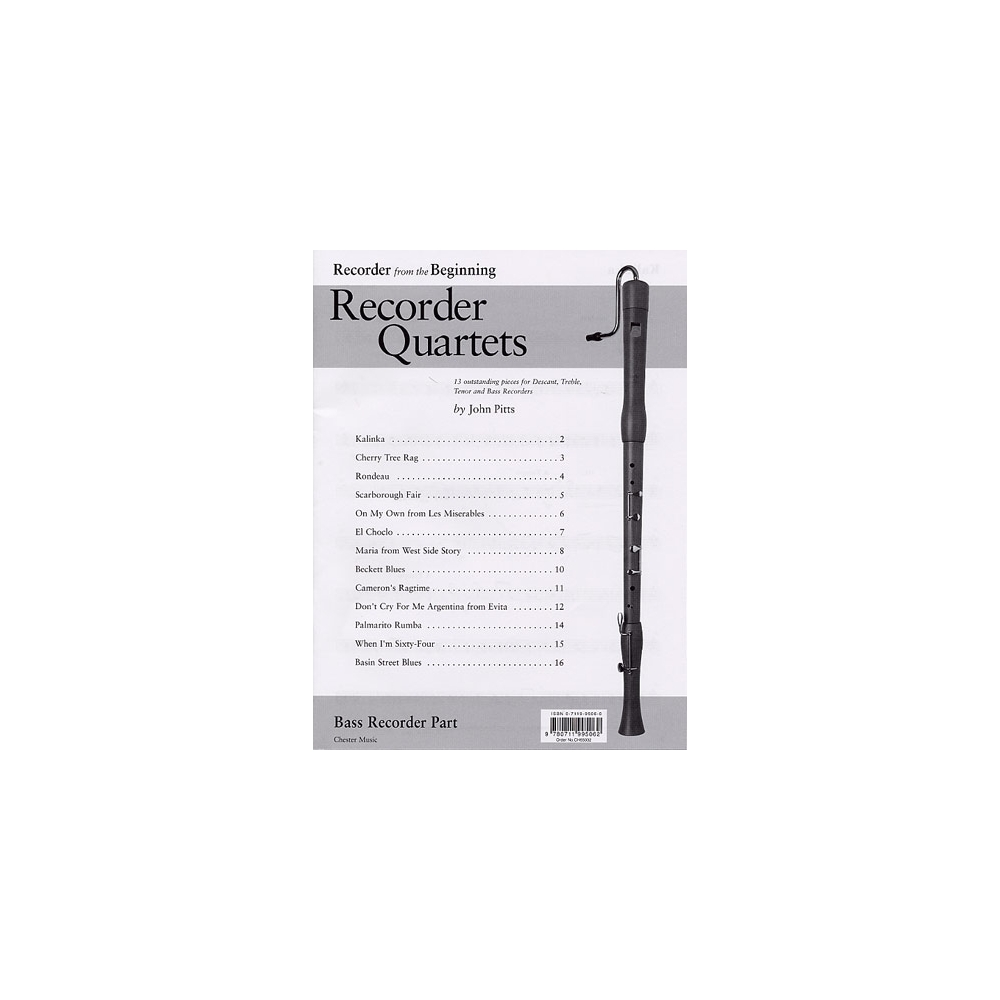 Recorder from the Beginning Recorder Quartets: Bass Recorder Part