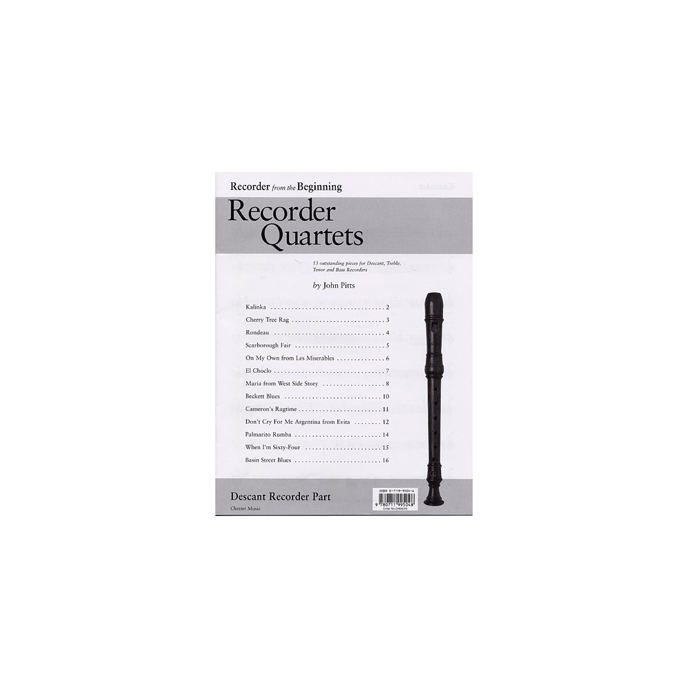 Recorder Quartets: Descant Recorder Part