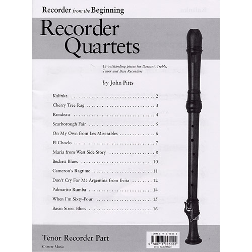 Recorder from the Beginning Recorder Quartets: Tenor Recorder Part