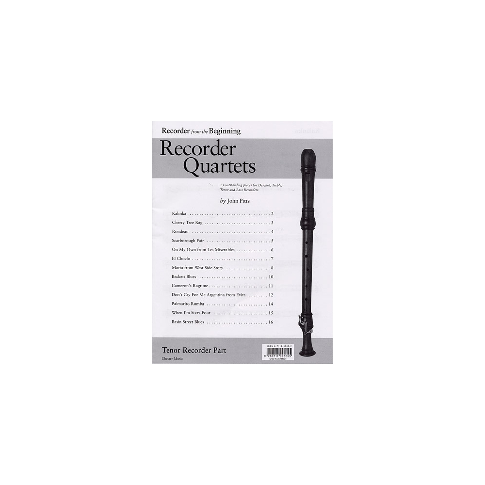 Recorder Quartets: Tenor Recorder Part