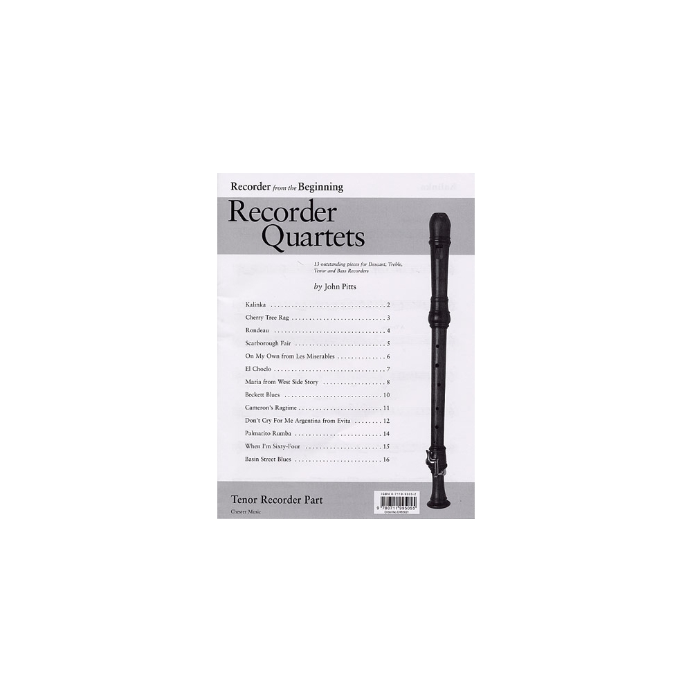 Recorder from the Beginning Recorder Quartets: Tenor Recorder Part