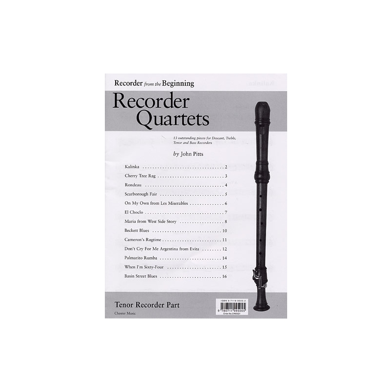 Recorder from the Beginning Recorder Quartets: Tenor Recorder Part