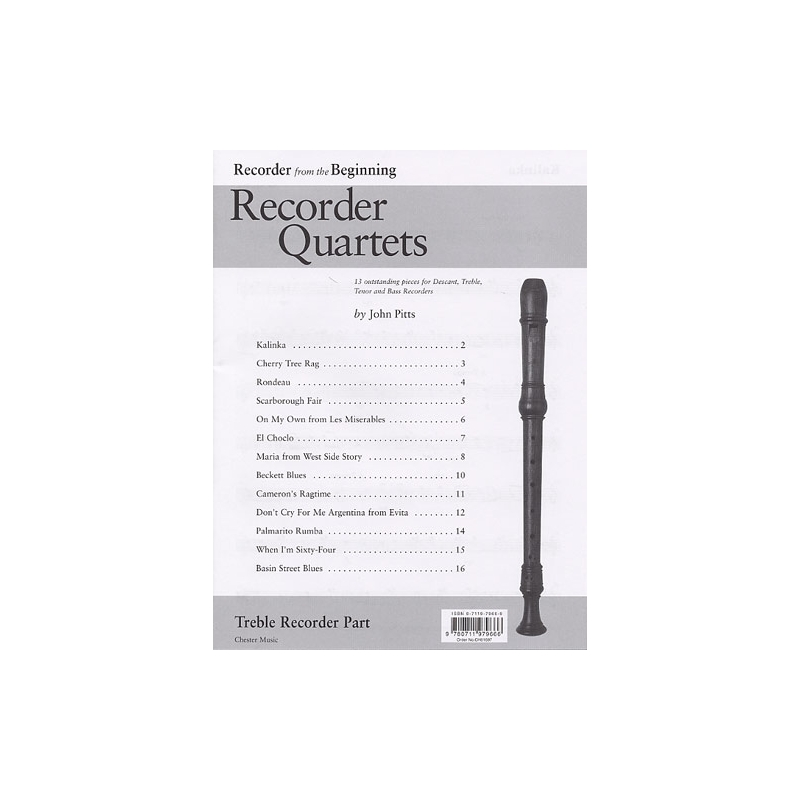 Recorder Quartets: Treble Recorder Part
